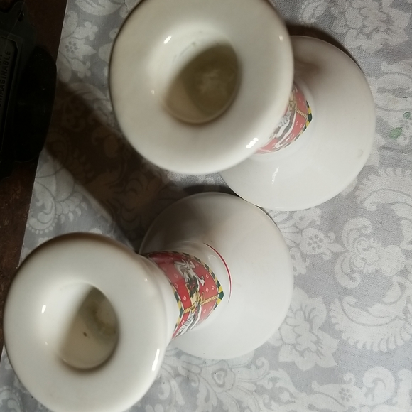 Vintage Treasure Craft Holiday Candlesticks Pair - Picture 3 of 5